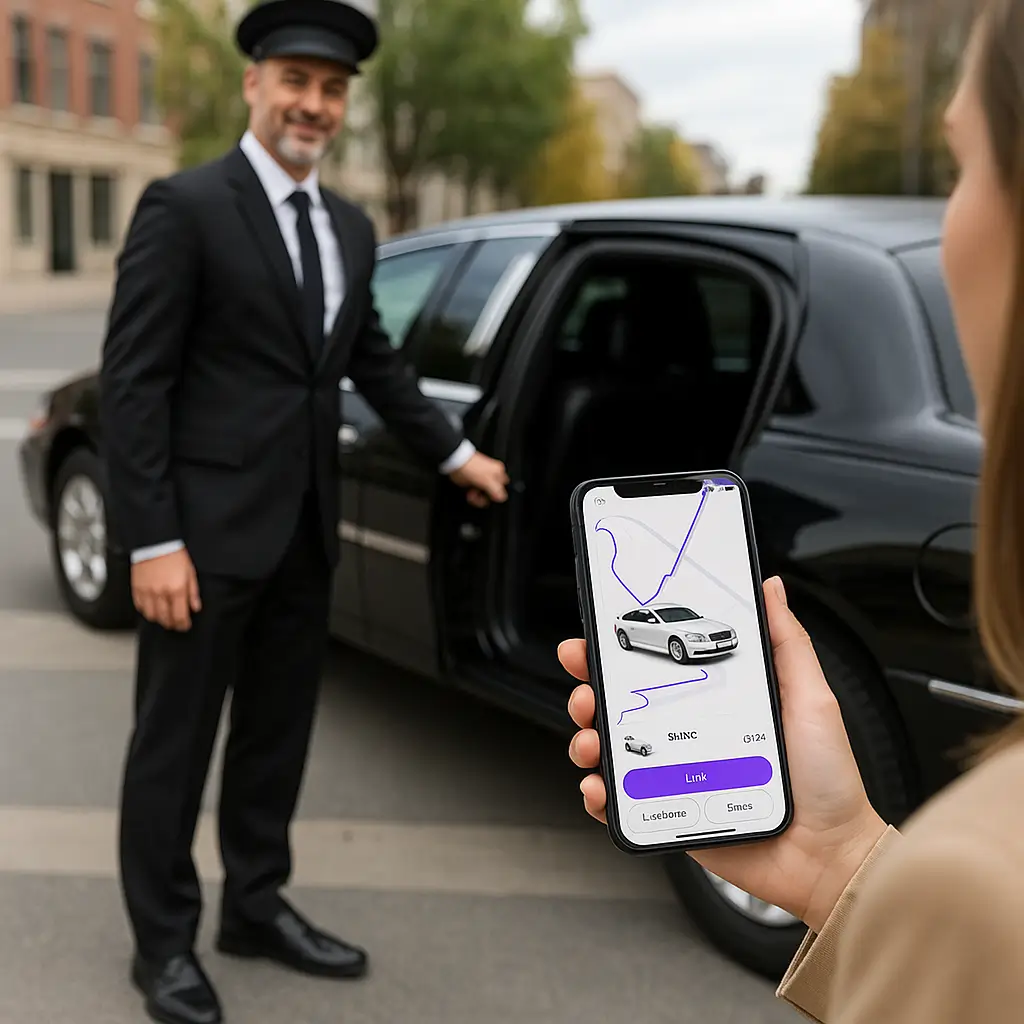 Luxury limousine service available through Uber and other ride-sharing companies